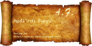 Agárdi Fanni névjegykártya