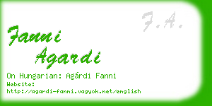 fanni agardi business card